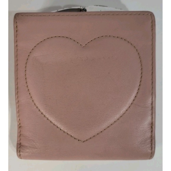 Brighton Handbags - Vintage Brighton Pink Soft Leather Wallet BillFold Organizer Heart Change Pouch